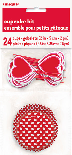 Valentines Day Hearts Cupcake kit for 24