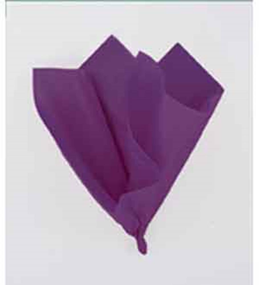 Stack of vibrant purple tissue paper sheets with slightly crumpled edges.