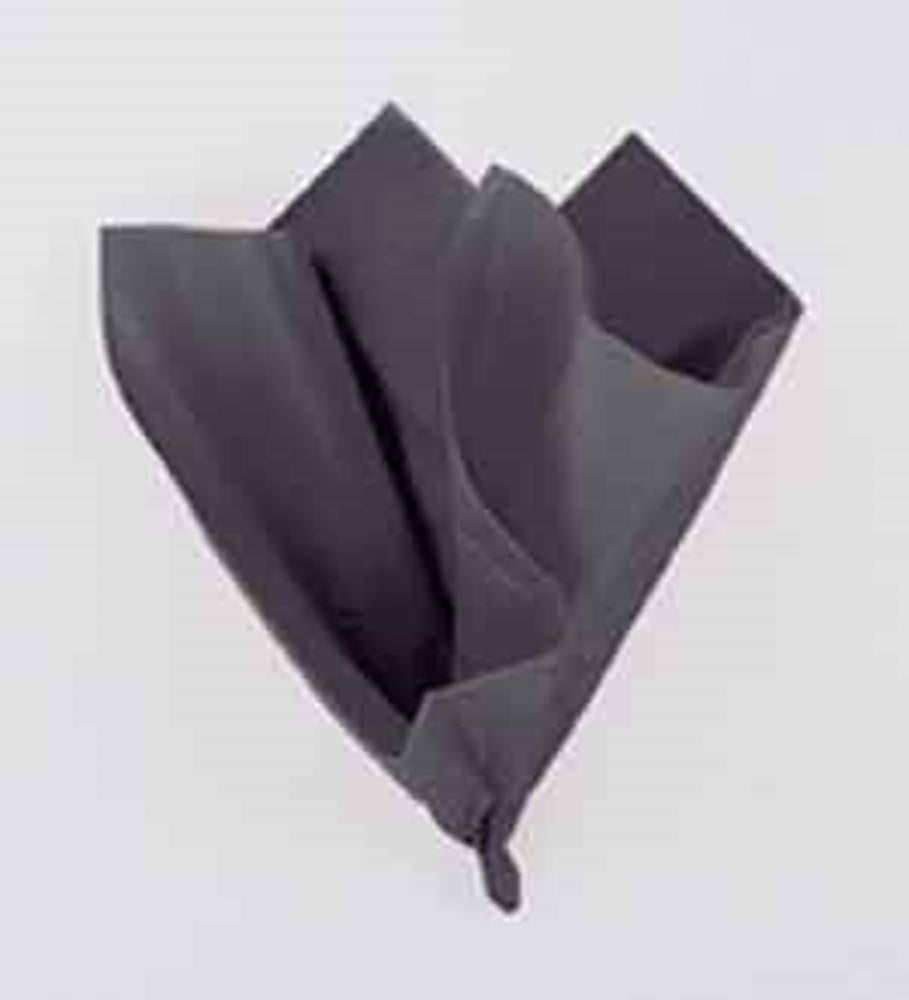 Set of black tissue paper sheets folded with soft texture and slight sheen.