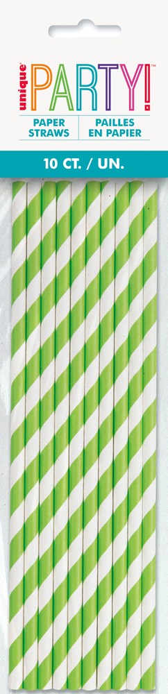 Pajitas de papel únicas para fiestas, 10 ct, verde lima