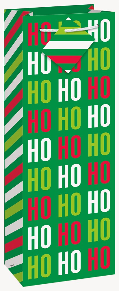 Ho Ho Ho Striped Wine Bag