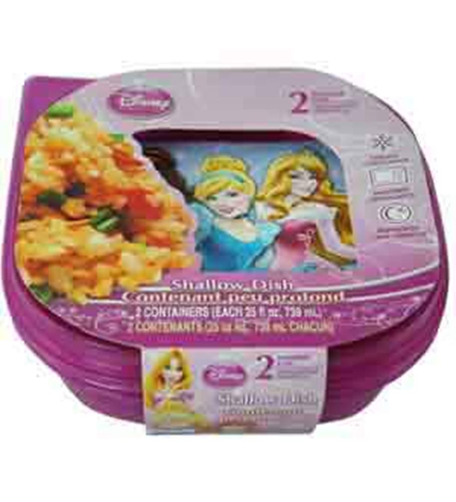 Purple plastic sandwich container set featuring Cinderella and Aurora illustrations on the lid, Disney Princess theme.
