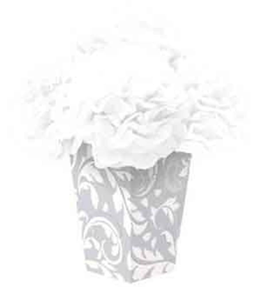 Fluffy Flower Centerpiece Silver Scroll