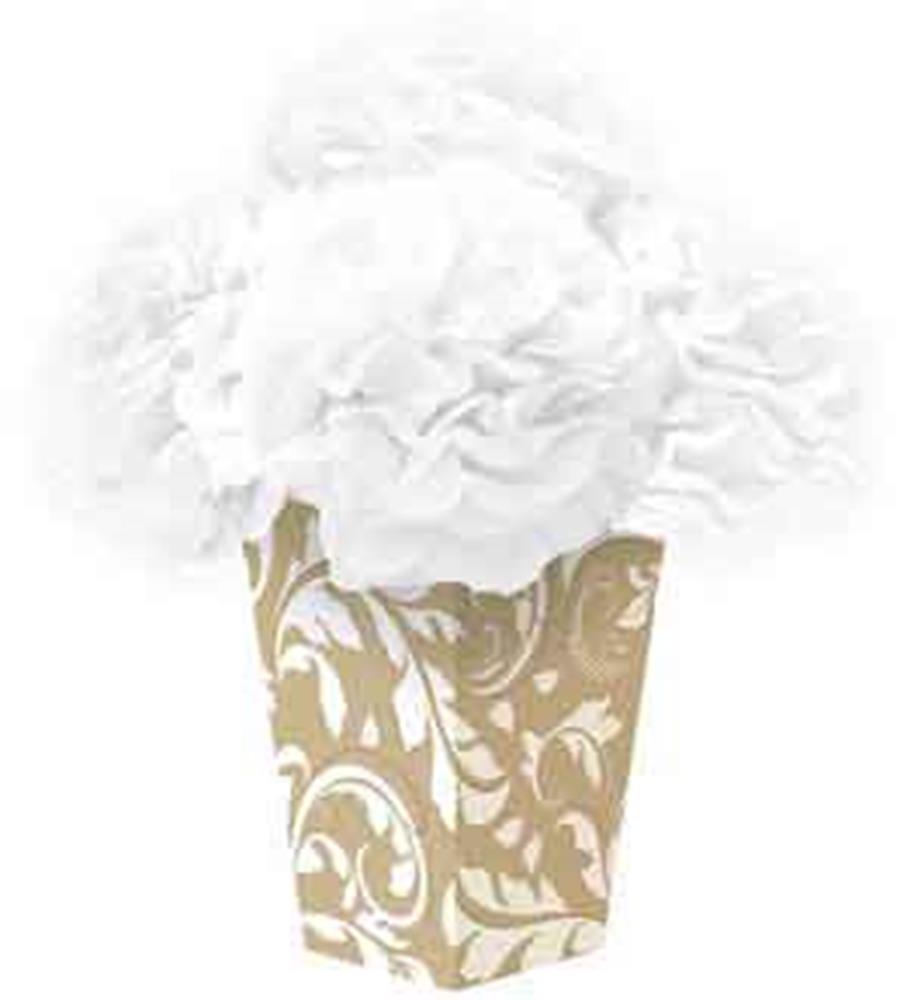 Fluffy Flower Centerpiece Gold Scroll