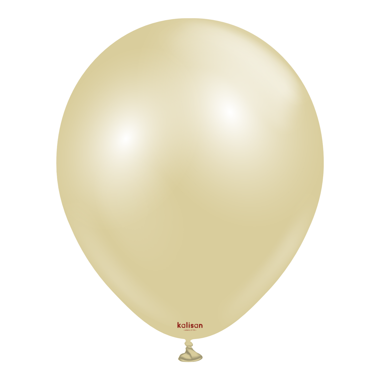 Antique gold latex balloon with a smooth glossy finish and a rounded teardrop shape.