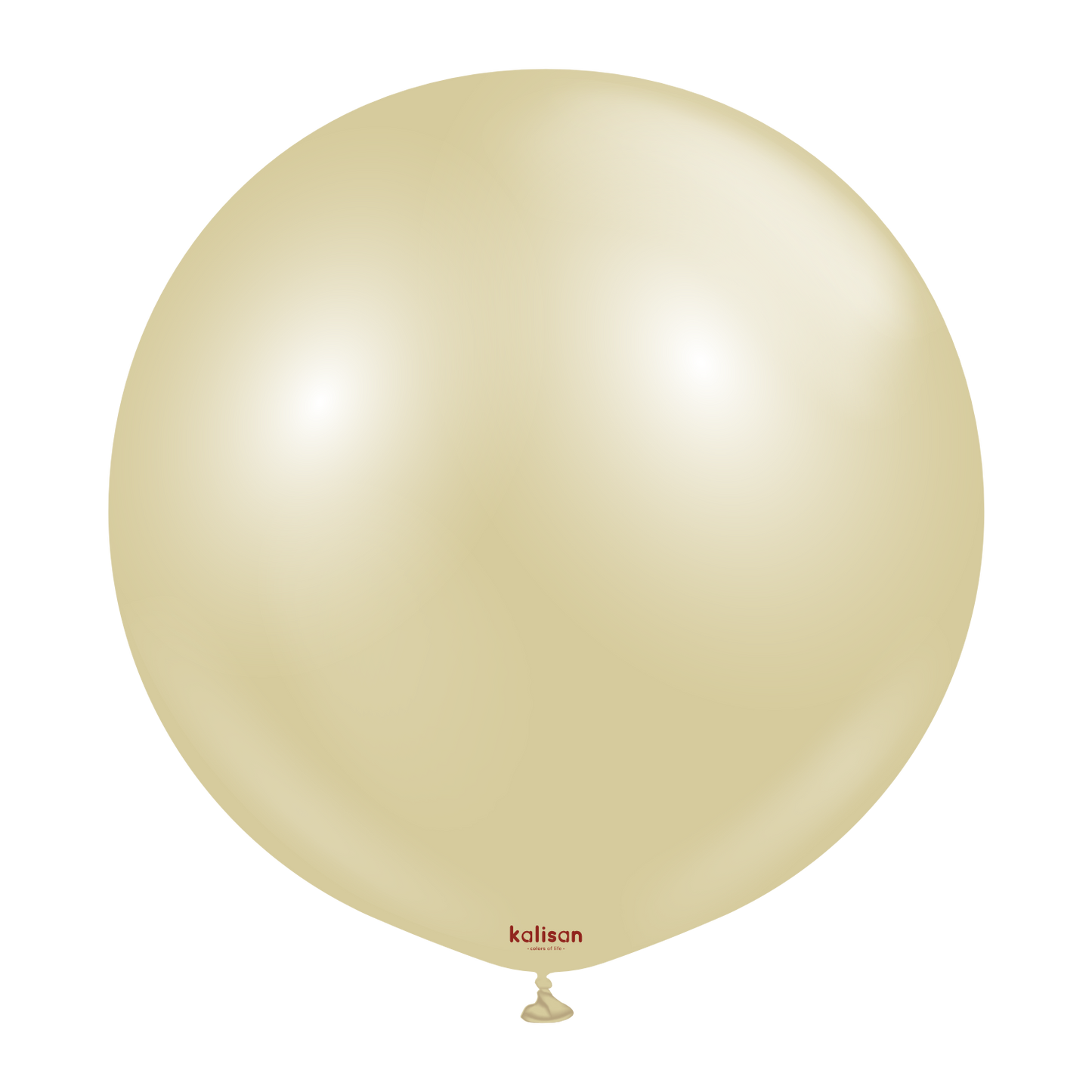 36-inch round antique gold balloon with a smooth, shiny surface and a small knot at the base.