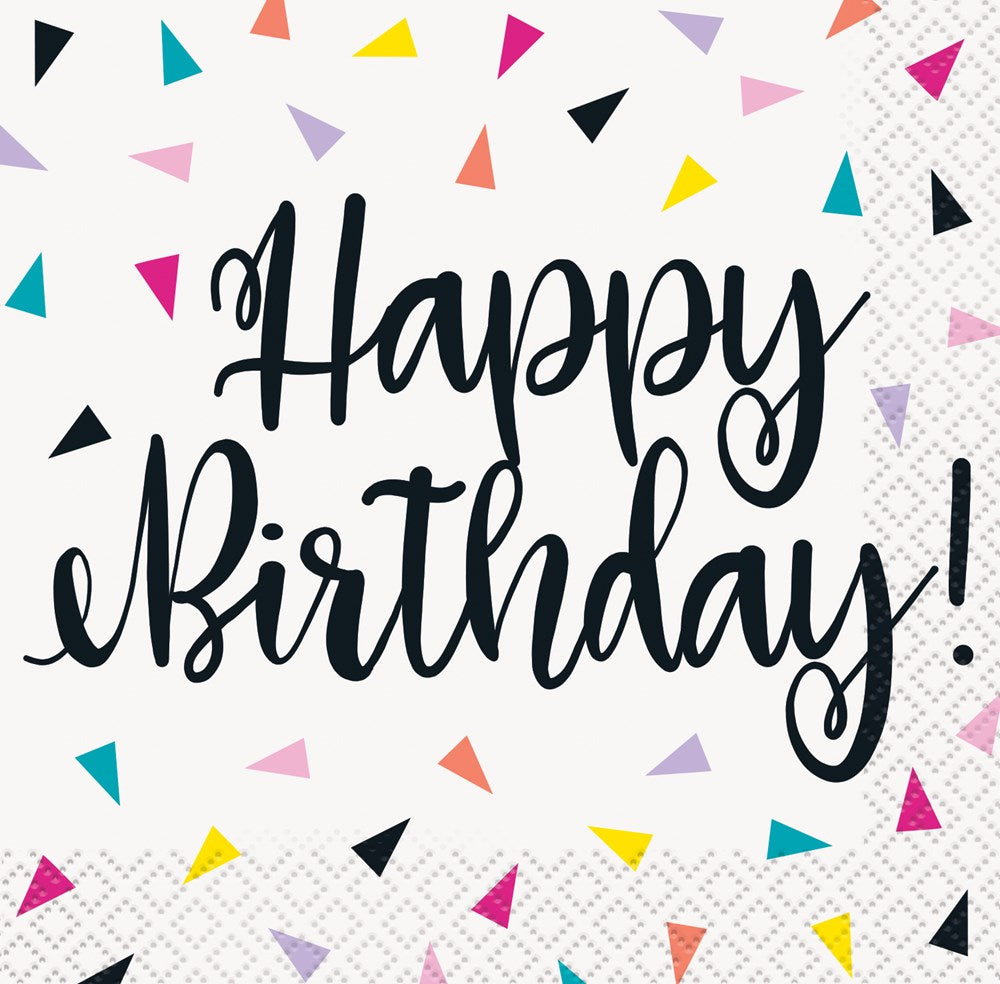 Trngl Confetti Birthday Napkin (S) 16ct