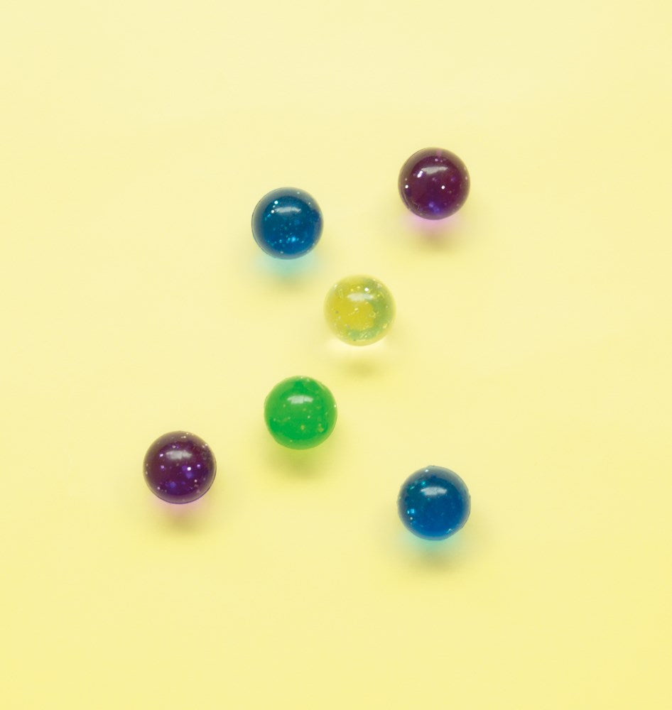 Clear Glitter Bounce Balls Net Bag, 6ct