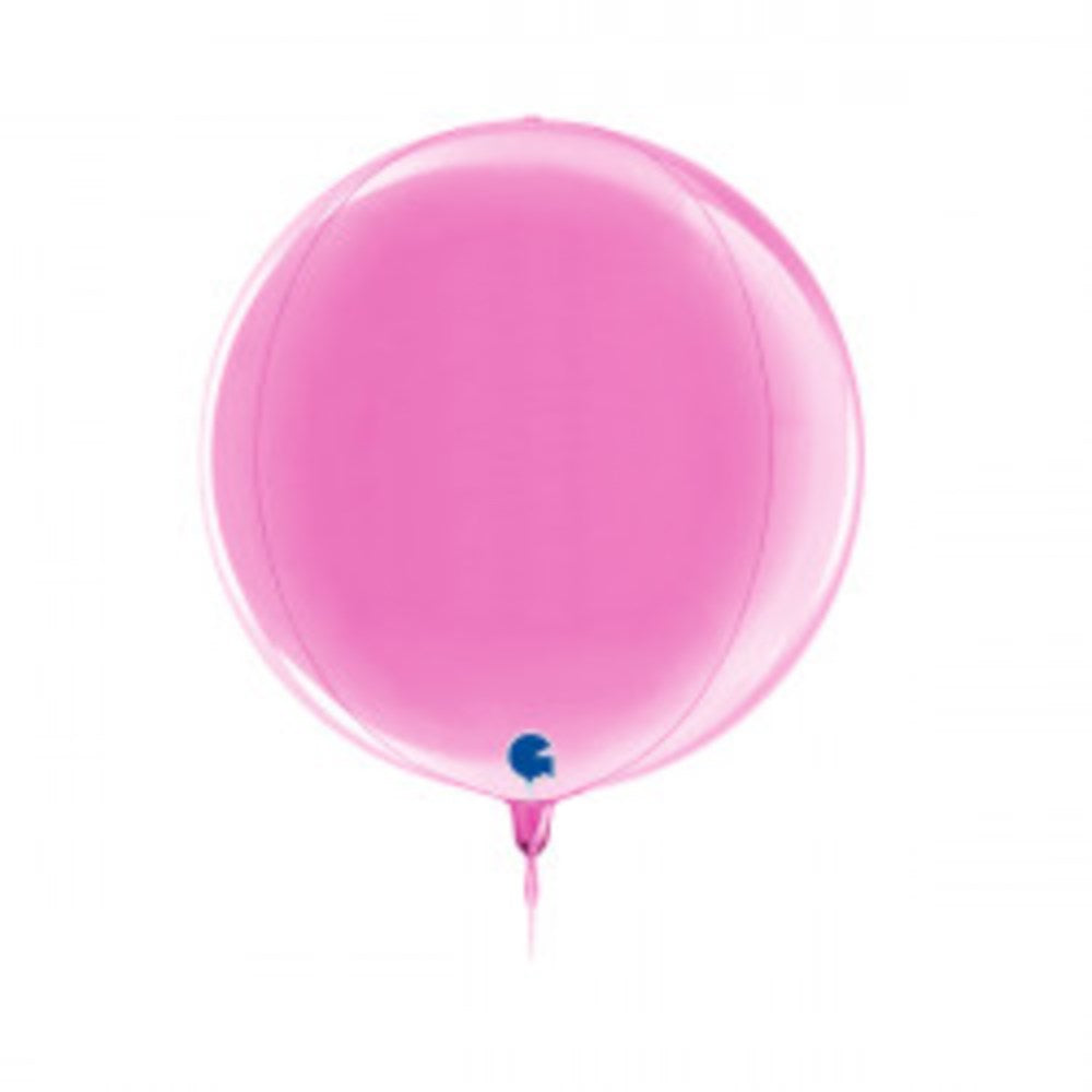 Bright fuchsia 11-inch spherical balloon with a smooth, glossy surface and small tied end.