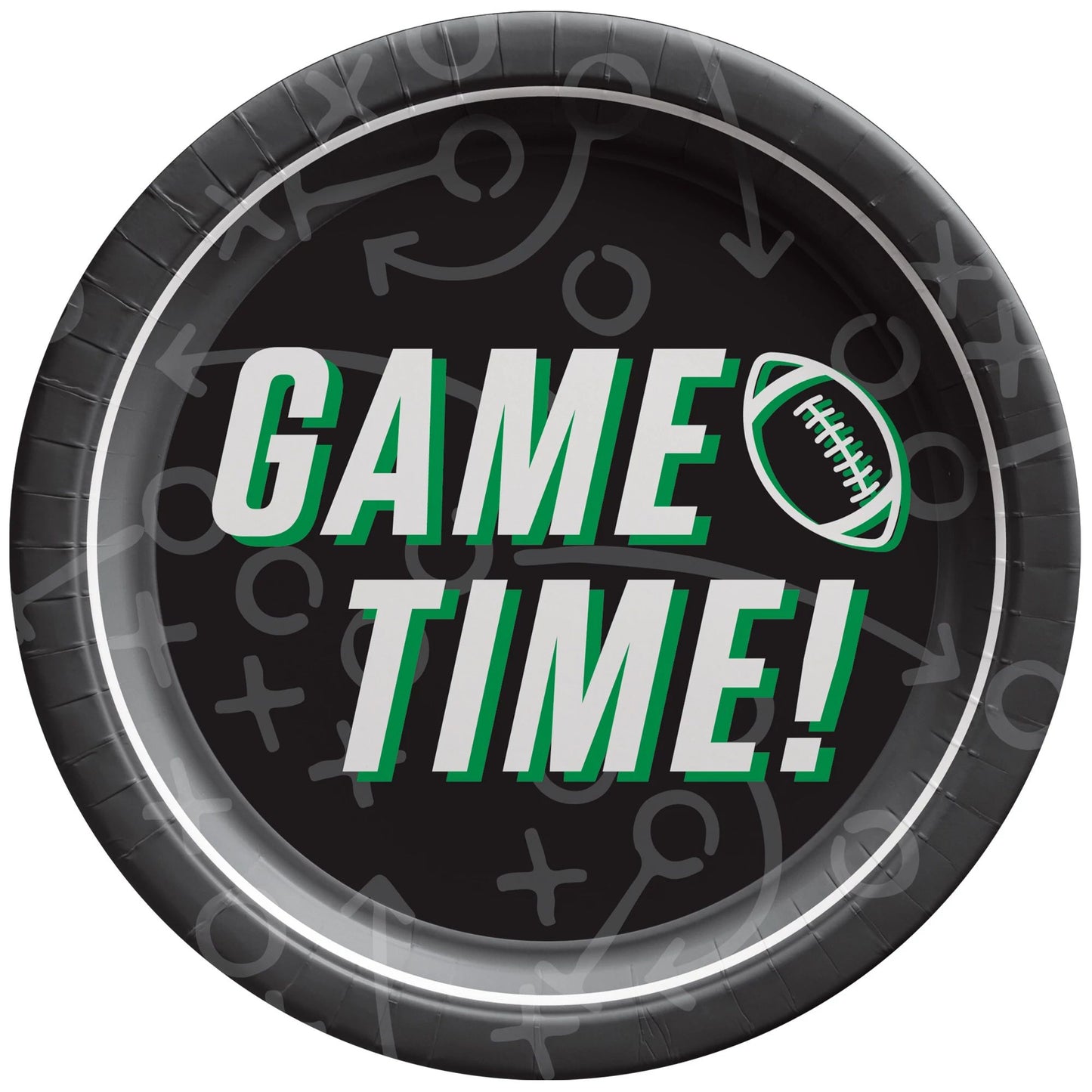 Plato de papel de 6,75 pulgadas con forma de fútbol