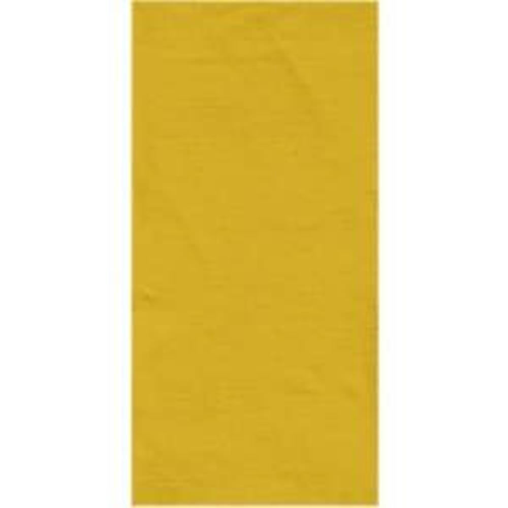 Bright yellow rectangular tablecover with smooth, solid color fabric measuring 54 by 108 inches.