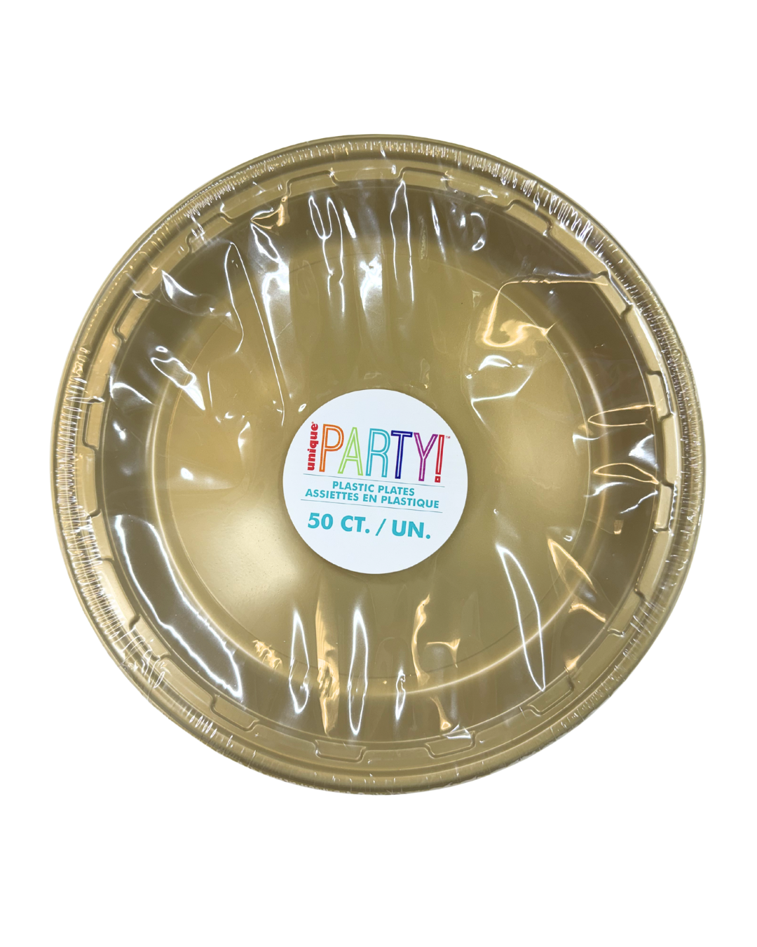 Gold 10.25 inch Plastic Plates 50 ct