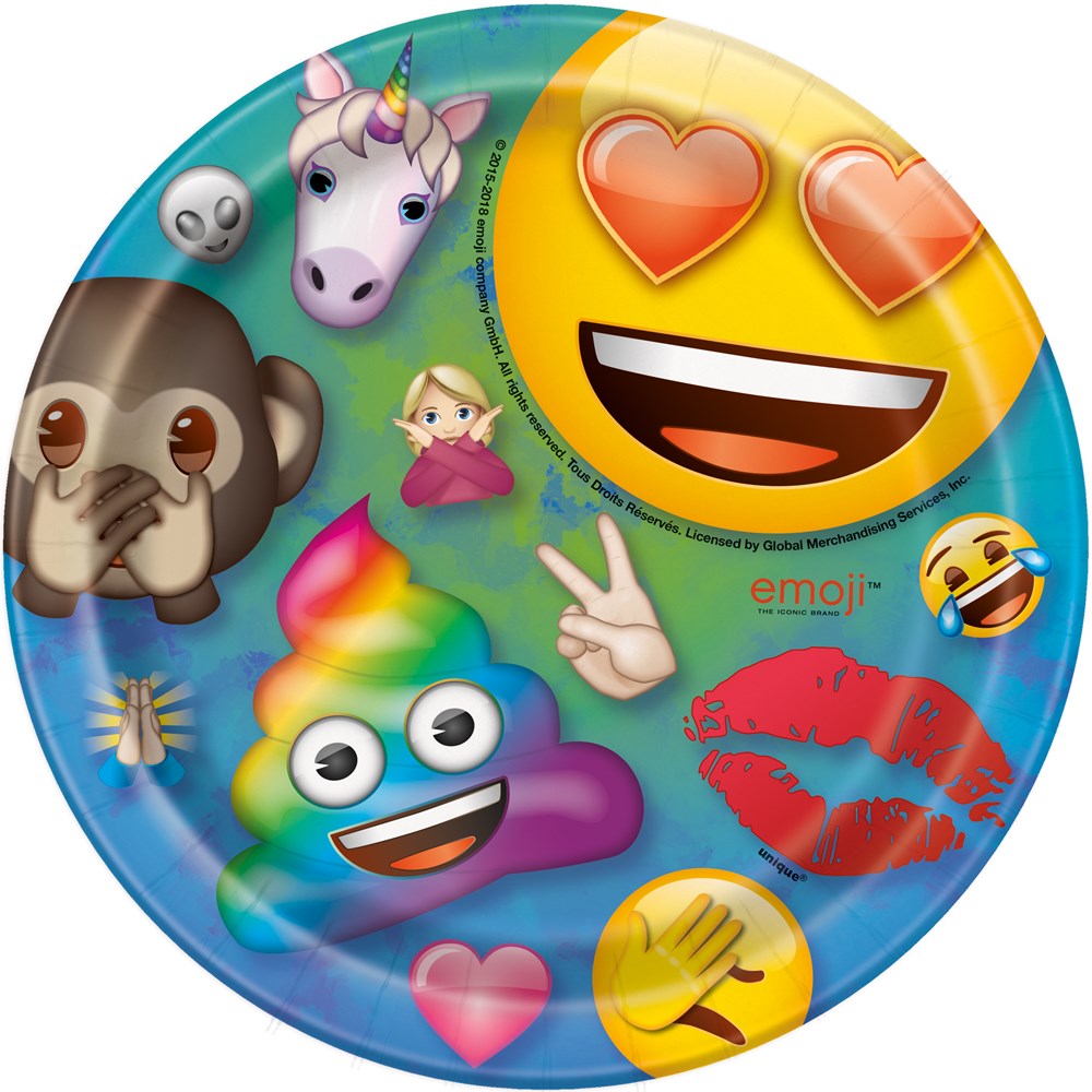 Rainbow Fun Emoji Plate (S) 8ct