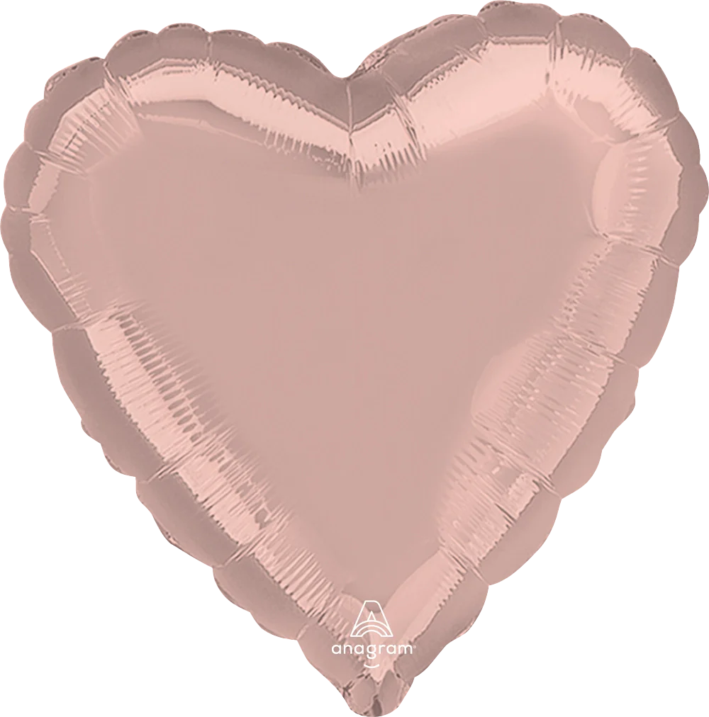 18-inch pastel pink heart-shaped foil balloon with a shiny finish.