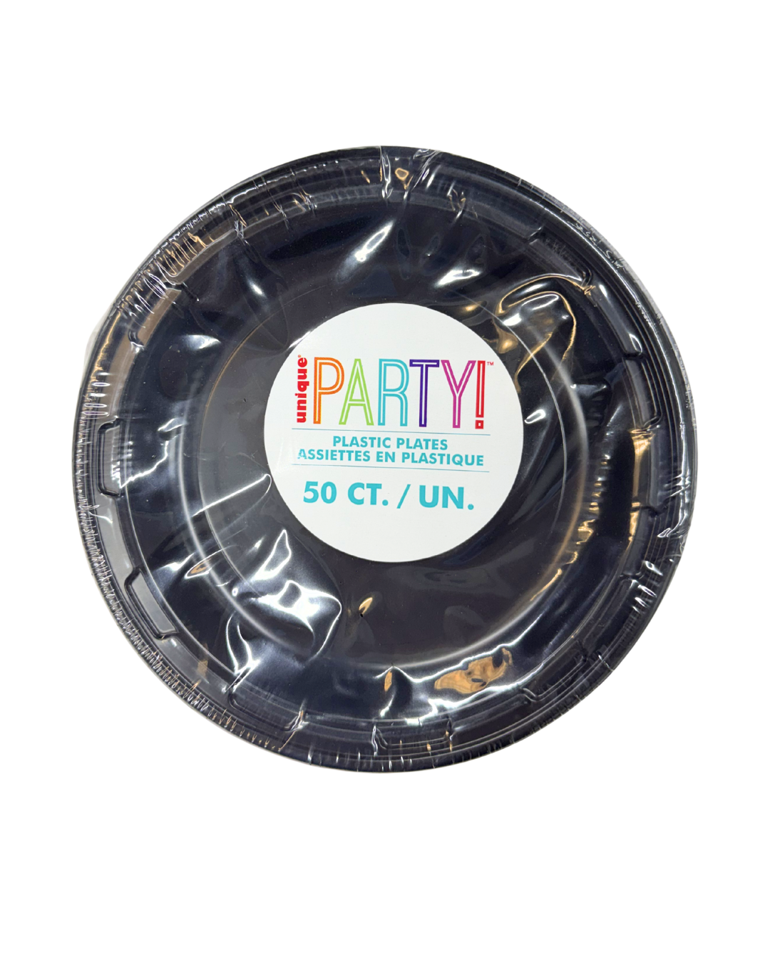 Black 7 inch Plastic Plates 50 ct - Toy World Inc