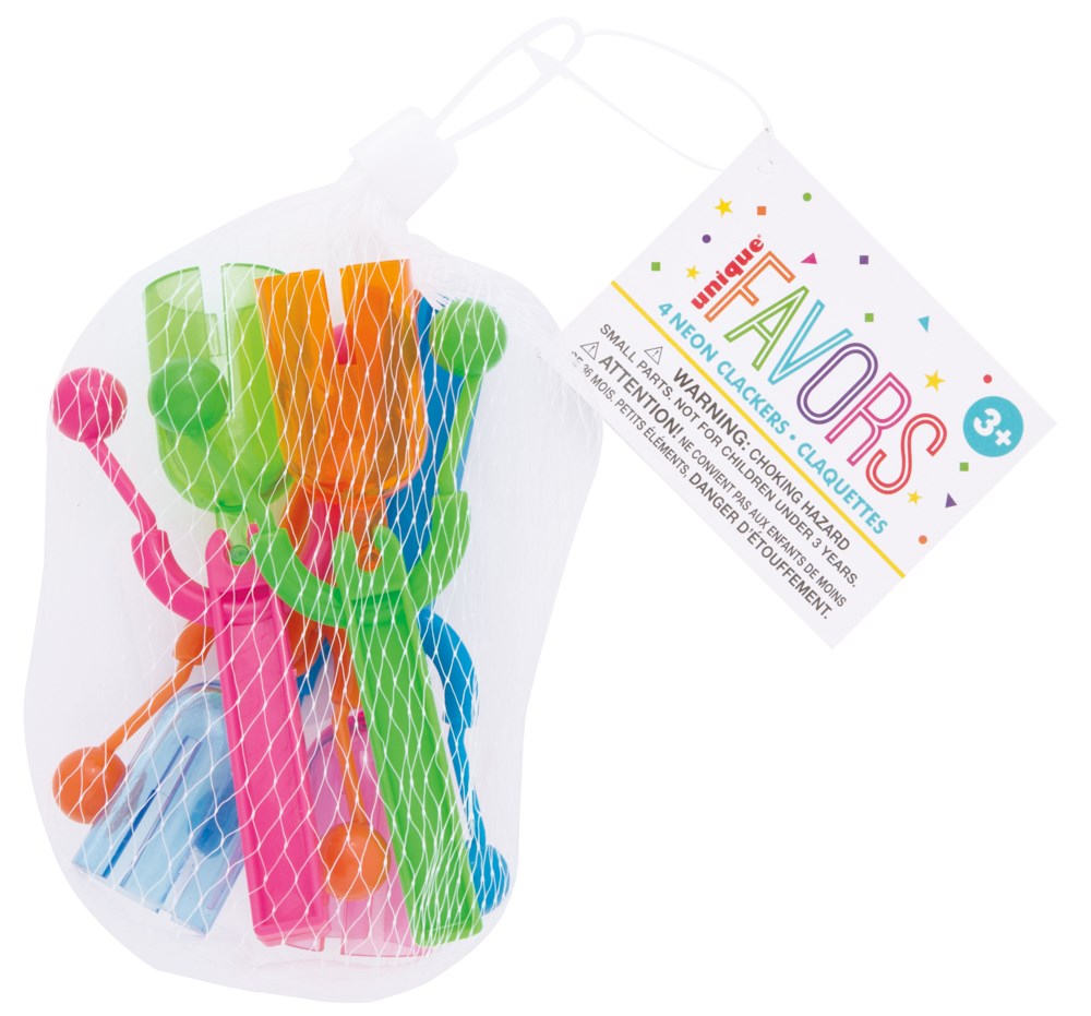 Bolsa de red para hacer nariz con forma de clacker de neón, 4 unidades