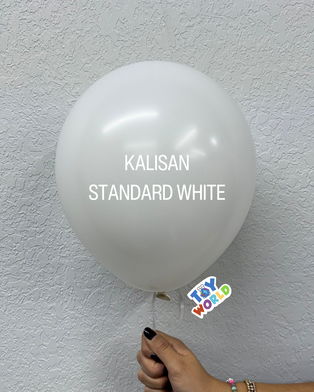 12 inch Kalisan Standard White Latex Balloons 100ct