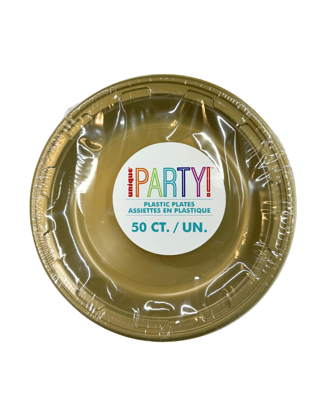 Gold 7 inch Plastic Plates 50 ct