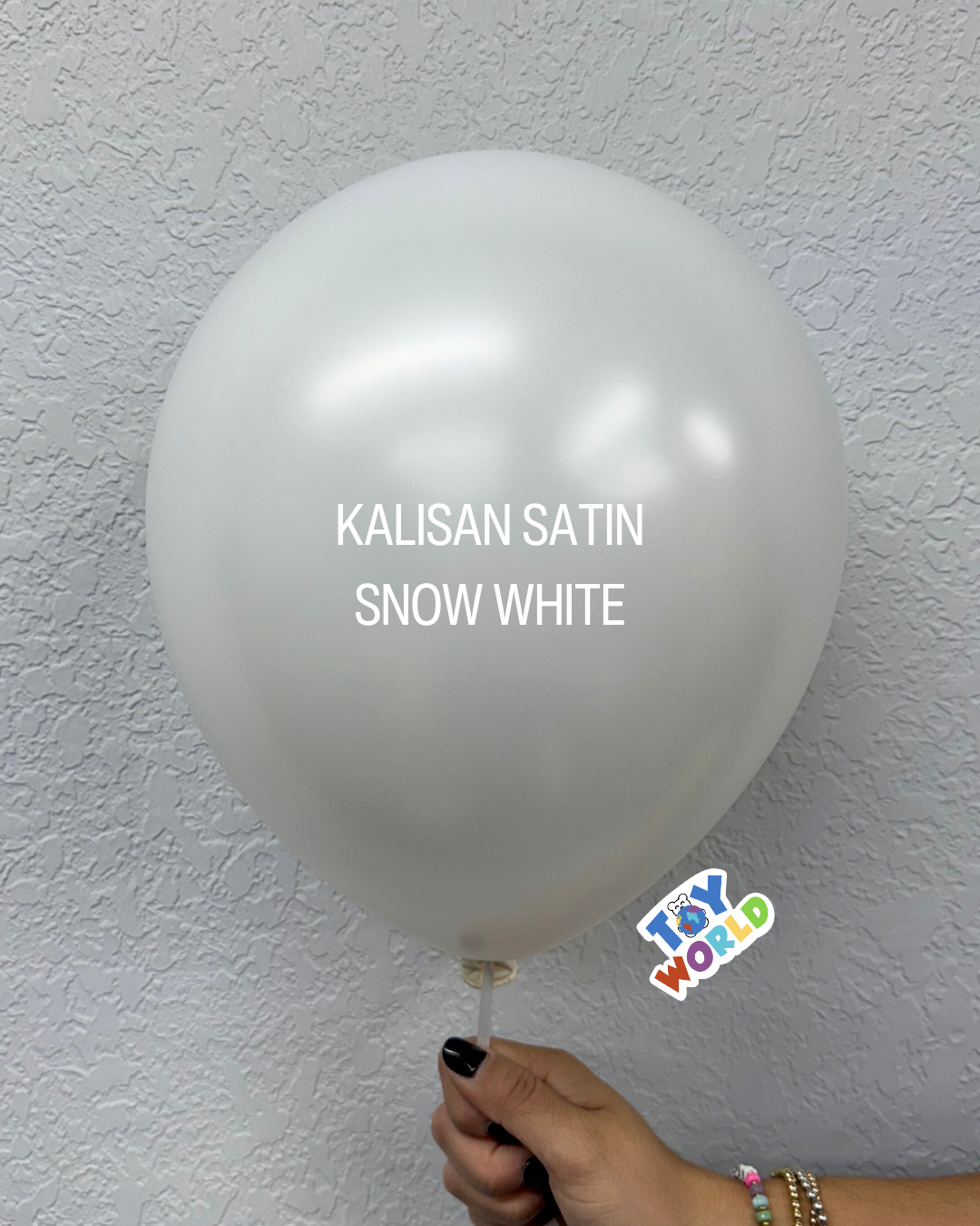 12 inch Kalisan Opaque Satin Snow White 50ct