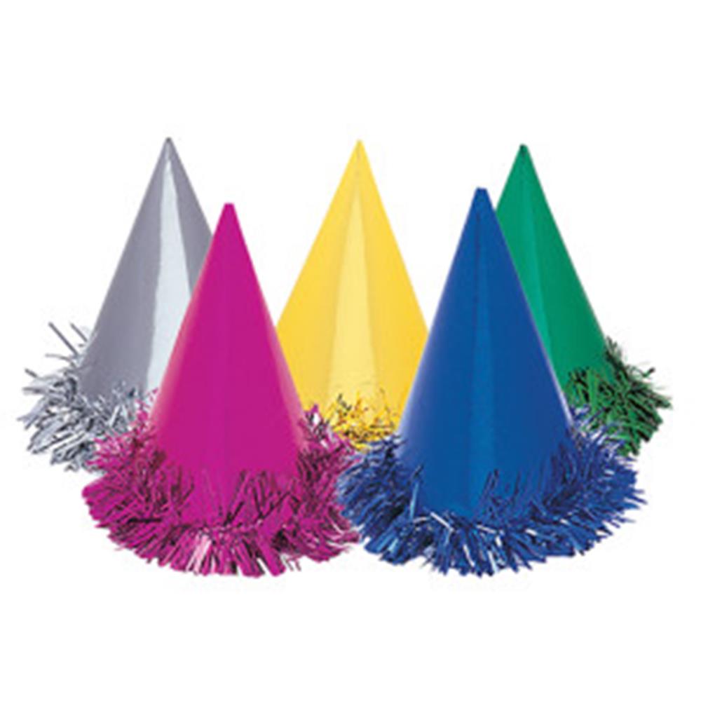 Fringe Foil Hats Assorted 6ct