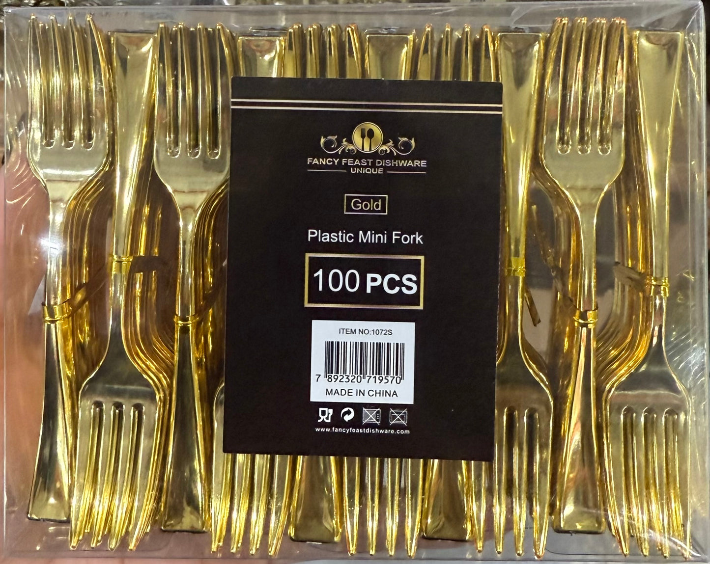Mini tenedores de oro de 100 ct
