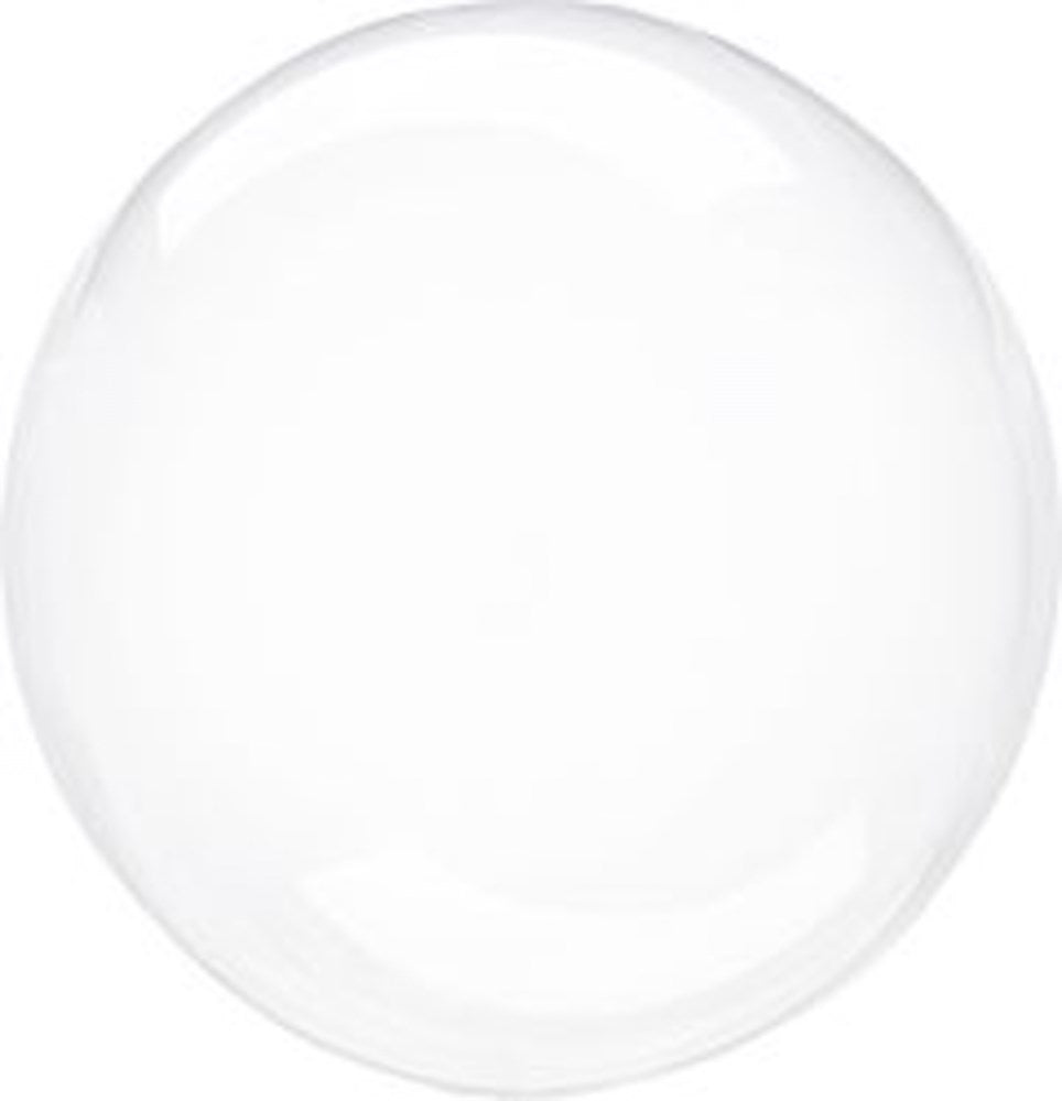 18-inch clear round foil balloon with a smooth, glossy surface.
