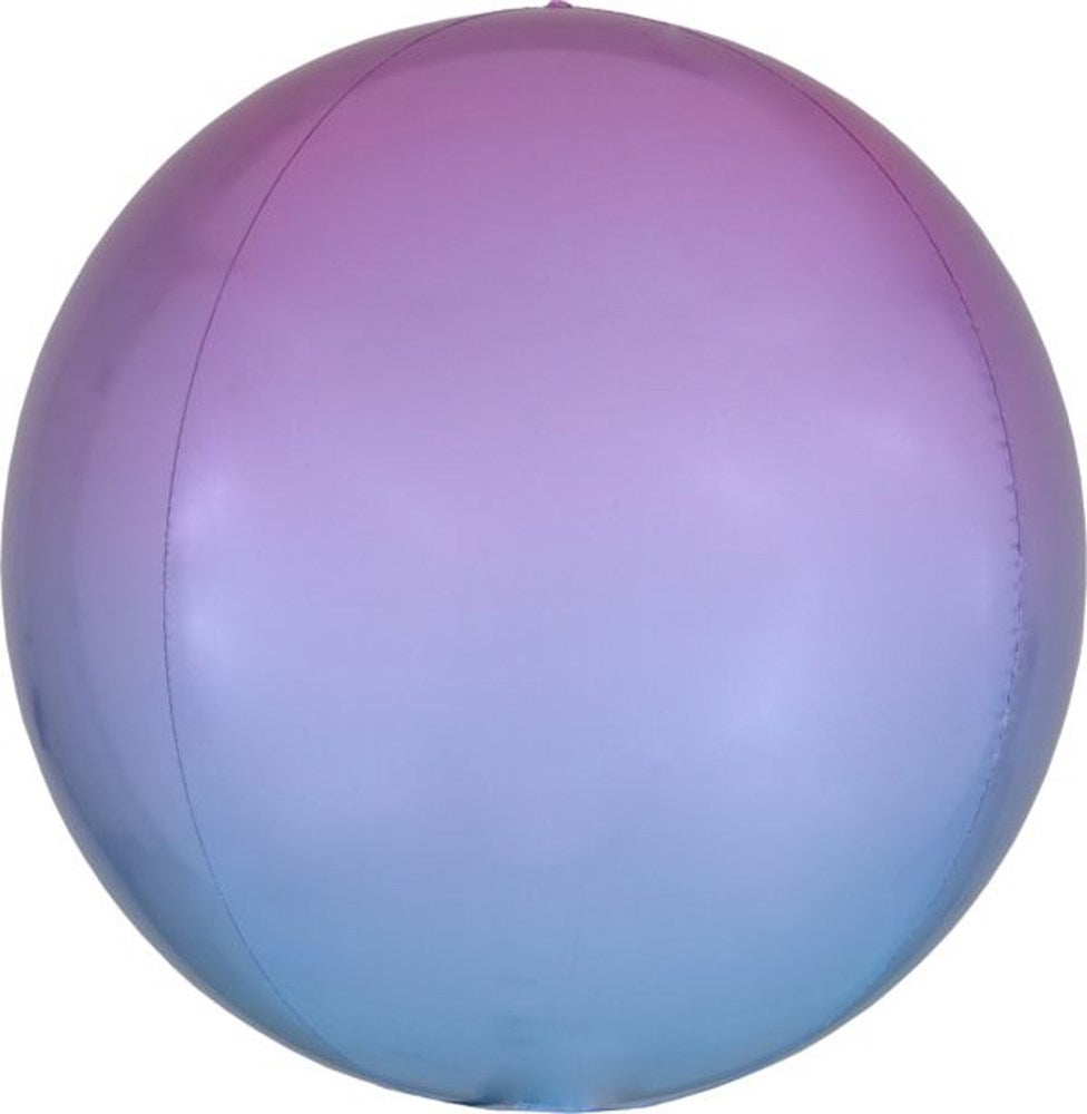16-inch round foil balloon with pastel pink and blue ombre gradient.