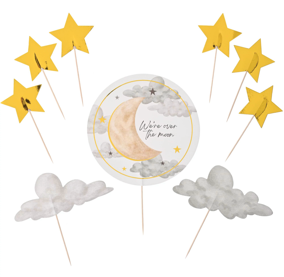 Over The Moon Paper Cake Topper Kit