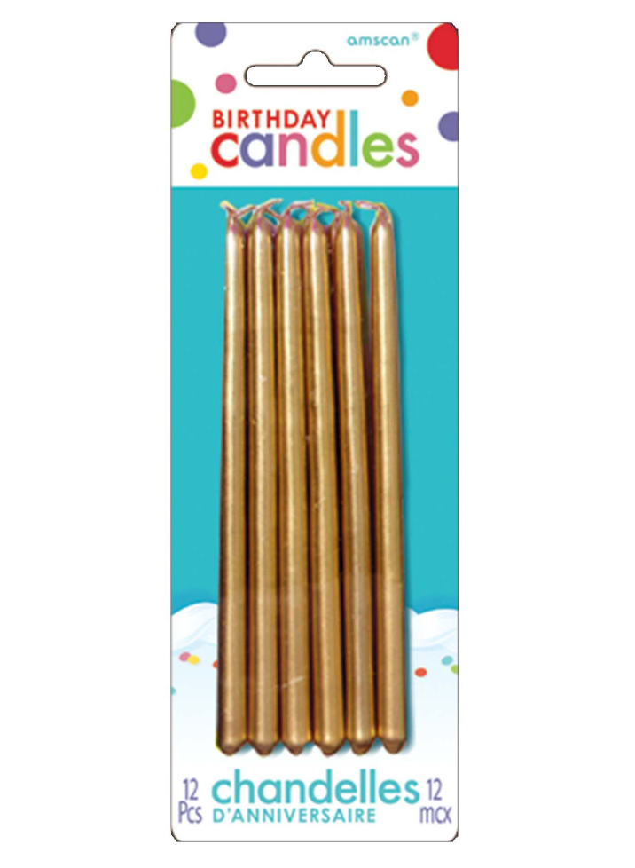 Gold Mini Taper Candles 12ct