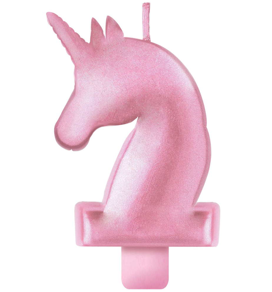 Enchanted Unicorn Metallic Birthday Candle 1ct