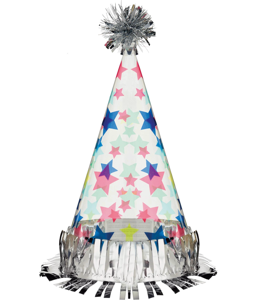 Modern Birthday Large Cone Hat 1ct