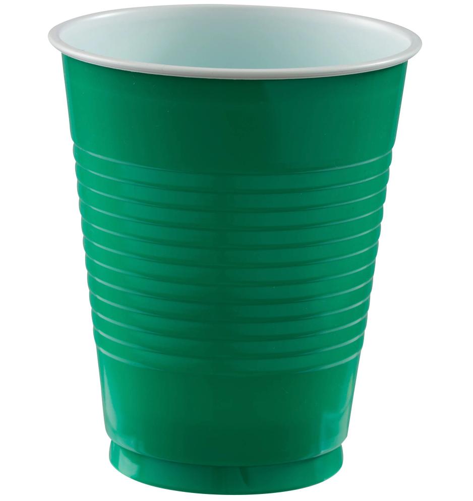Festive Green 18 oz Plastic Cups 50ct
