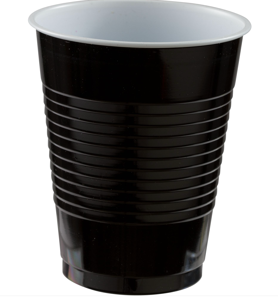 Jet Black 18 oz Plastic Cups 50ct