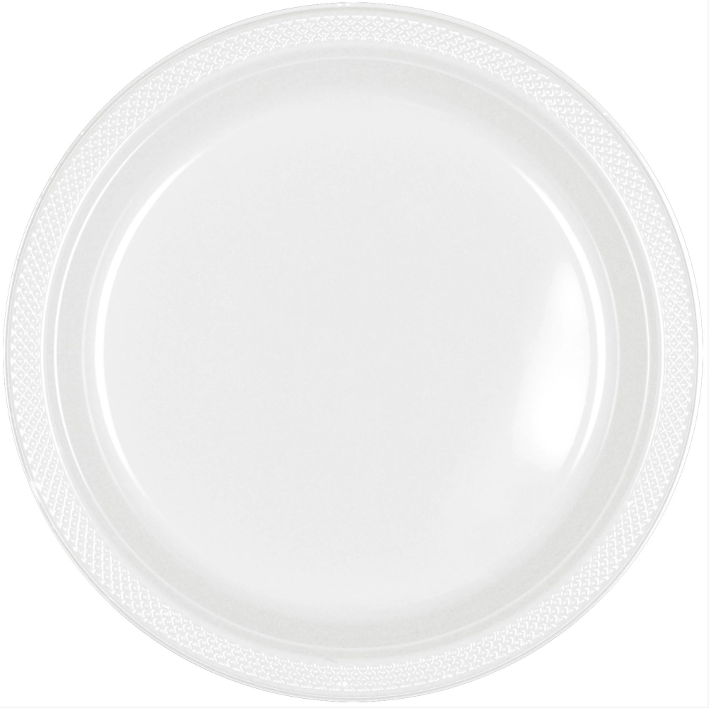 Frosty White 7 inch Plastic Plates 20ct