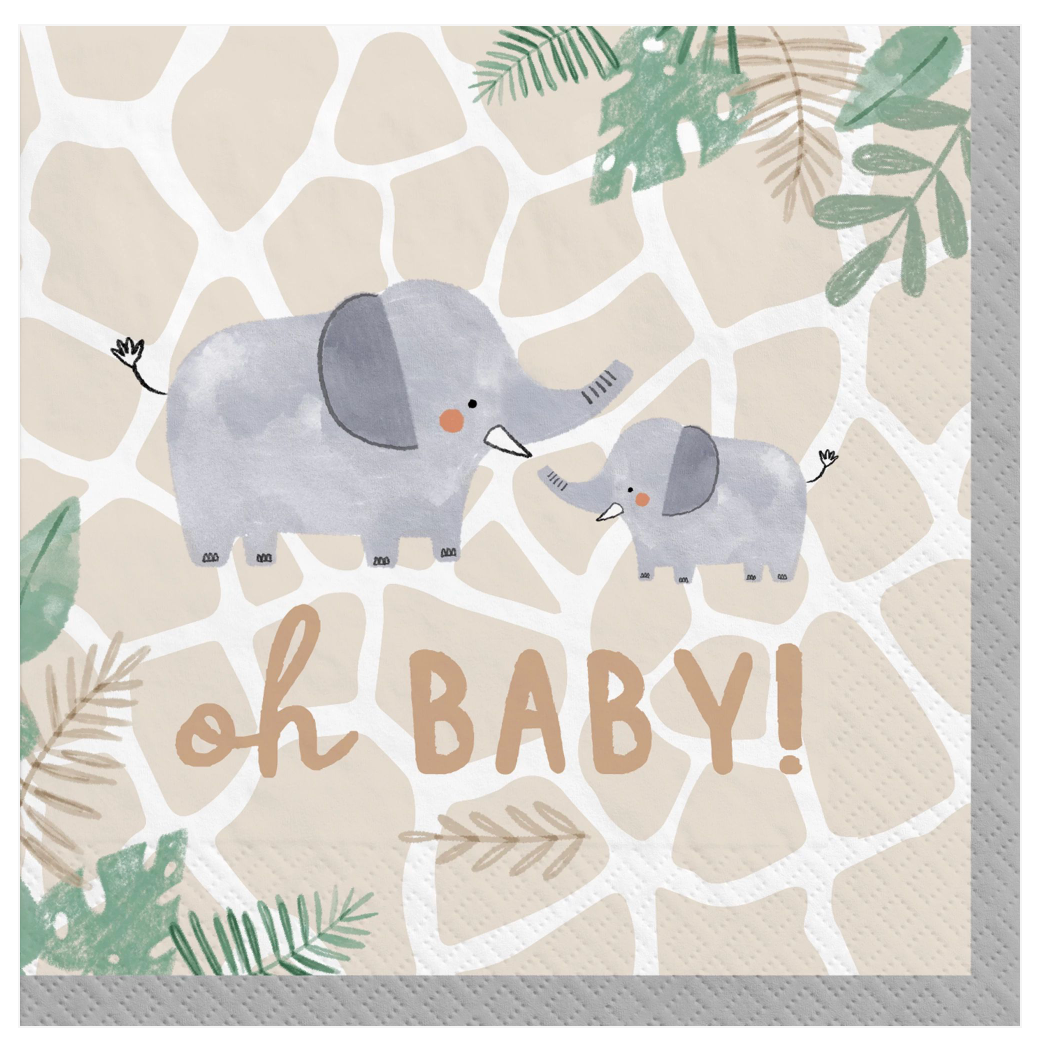 Soft Jungle Beverage Napkins 16ct