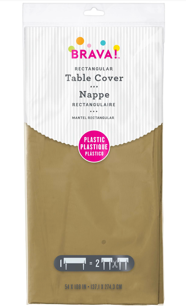 Plastic Table Cover Gold 54 inch x 108 inch 1ct