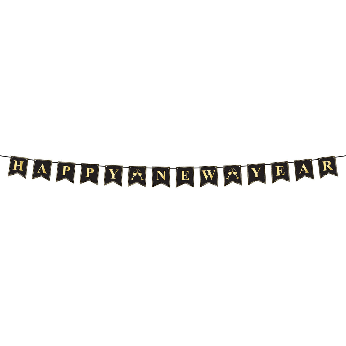 New Years Eve Paper Flag Banner 1ct