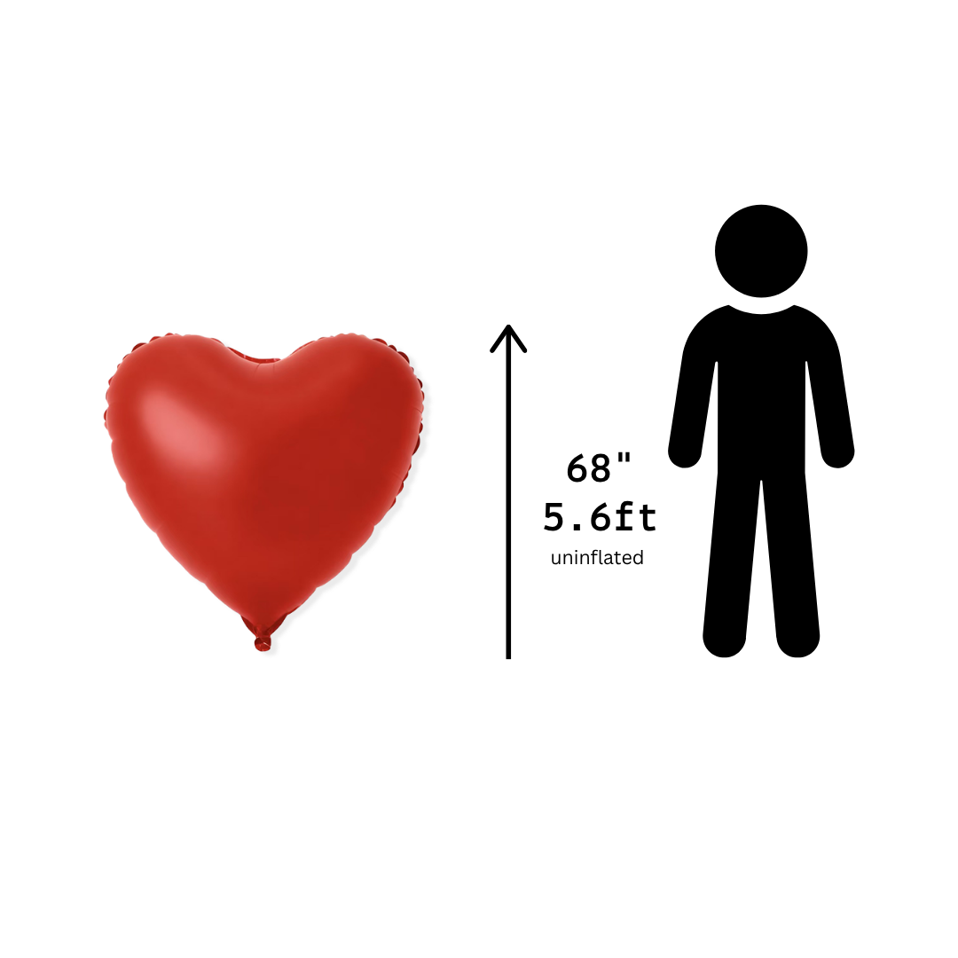 House of Balloons Candy Apple Red Heart 68 inch Foil Balloon 1ct