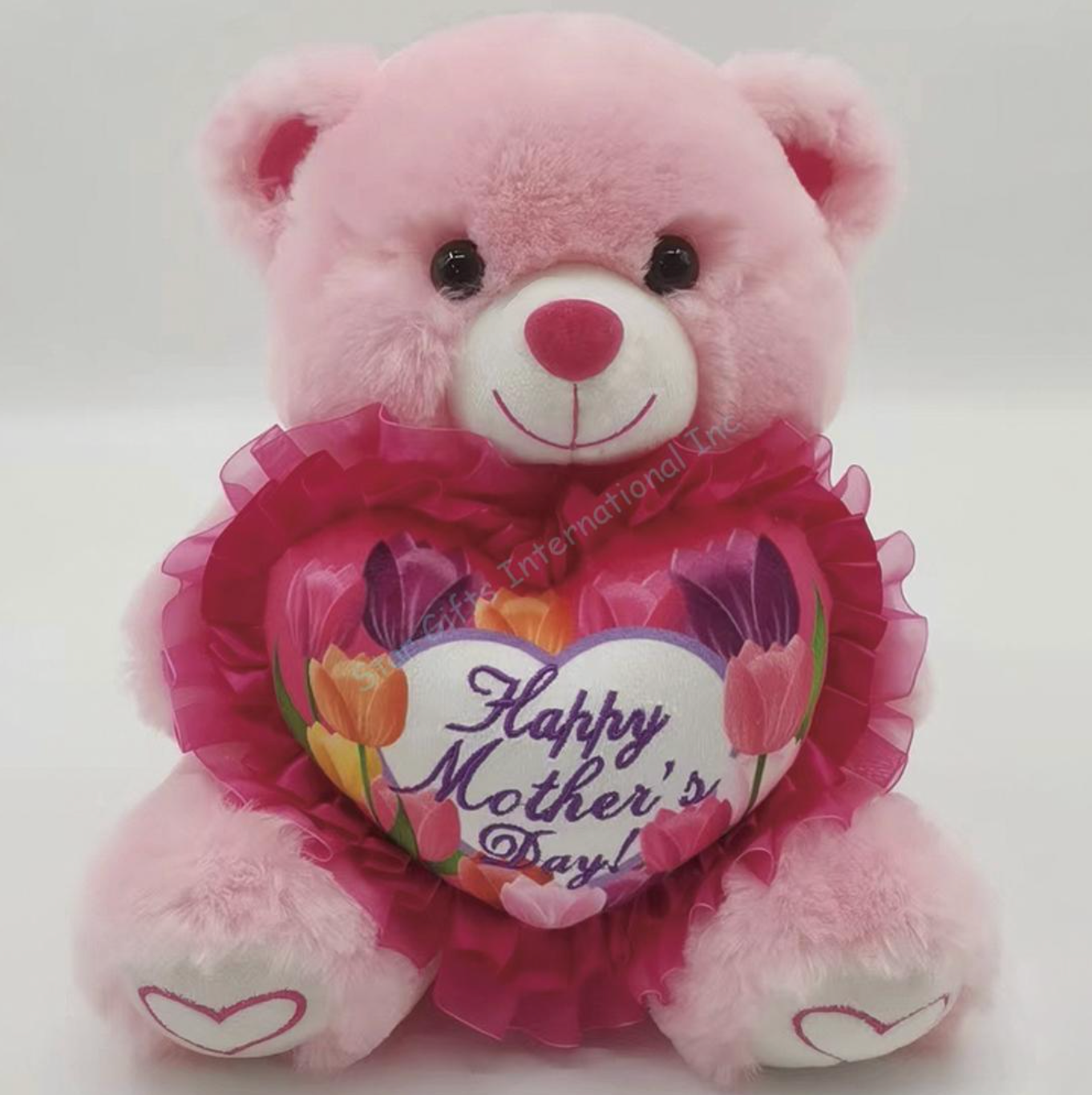 12in Pink Bear Happy Mothers Day