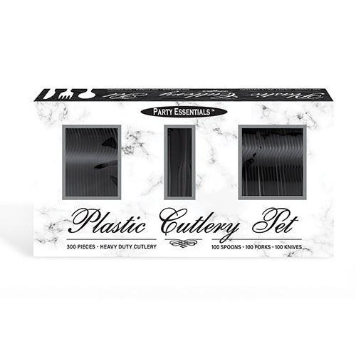 Combo Cutlery Box Set in Black 300ct