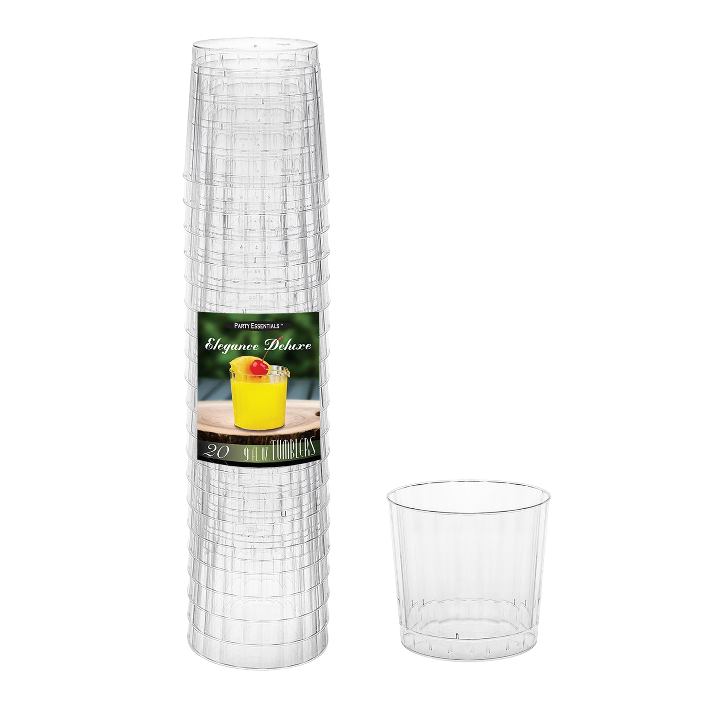 Plastic 9oz Deluxe Tumblers Clear 20ct