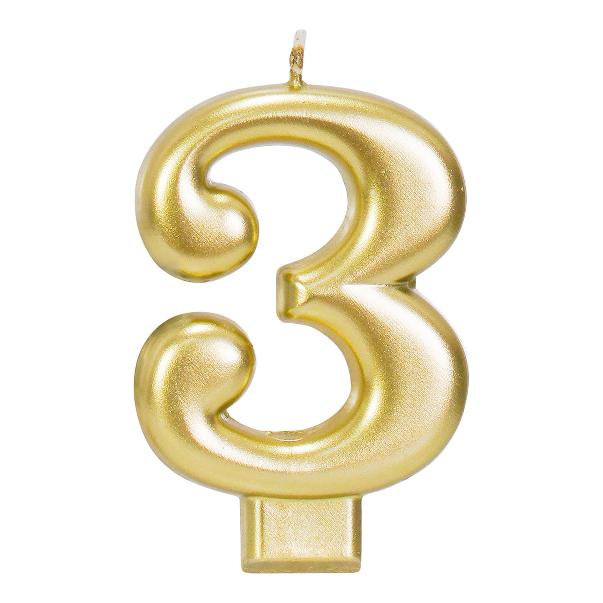Gold 3.25 inch Number 3 Candle 1ct