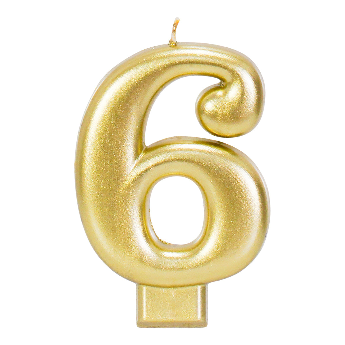 Gold 3.25 inch Number 6 Candle 1ct
