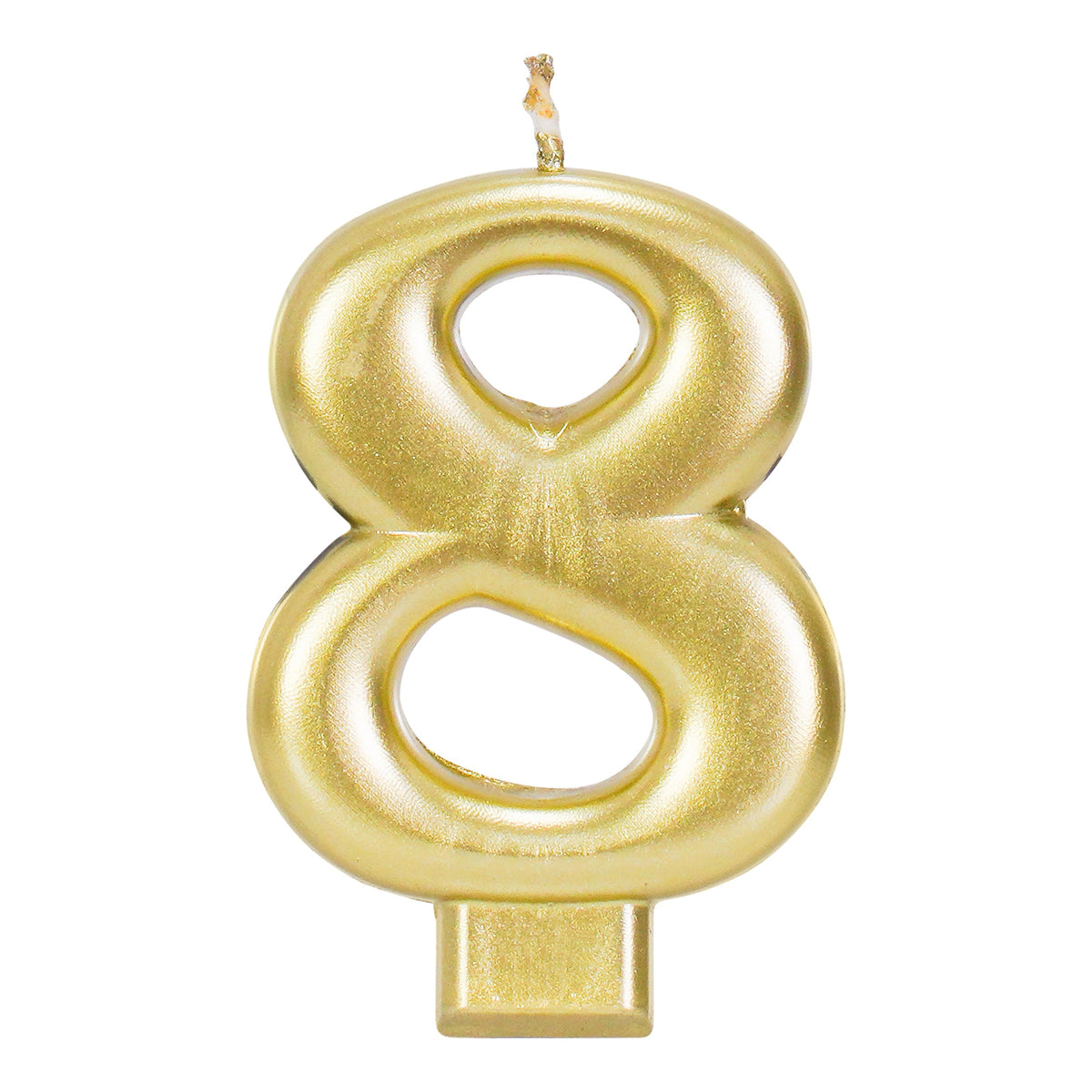 Gold 3.25 inch Number 8 Candle 1ct