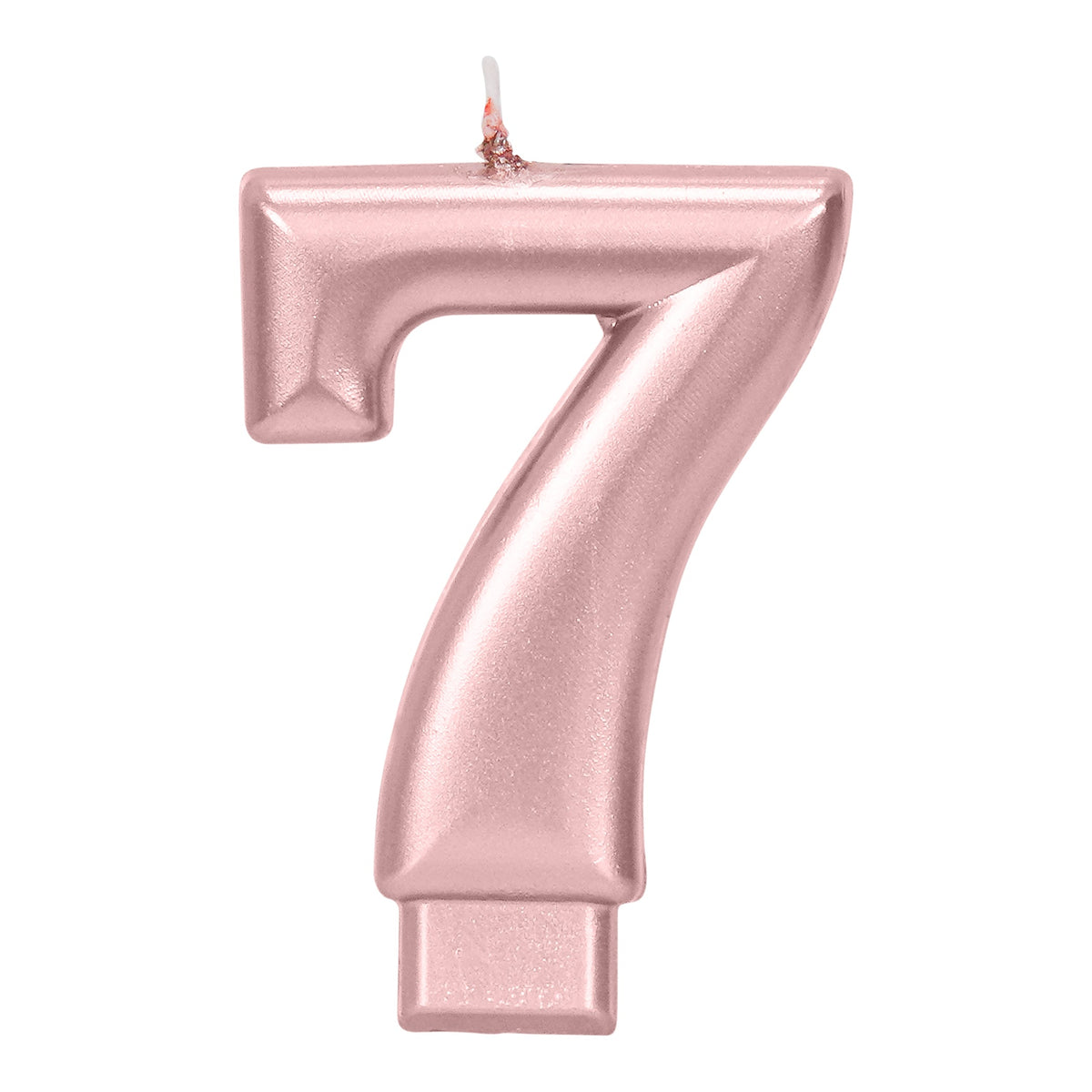 Rose Gold 3.25 inch Number 7 Candle 1ct