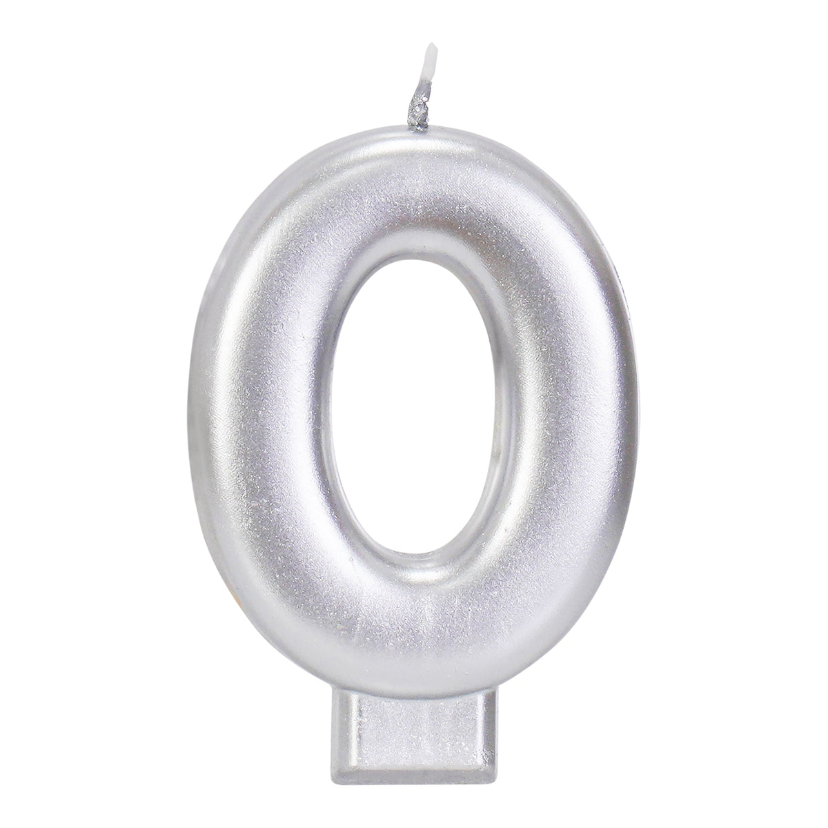 Silver 3.25 inch Number 0 Candle 1ct