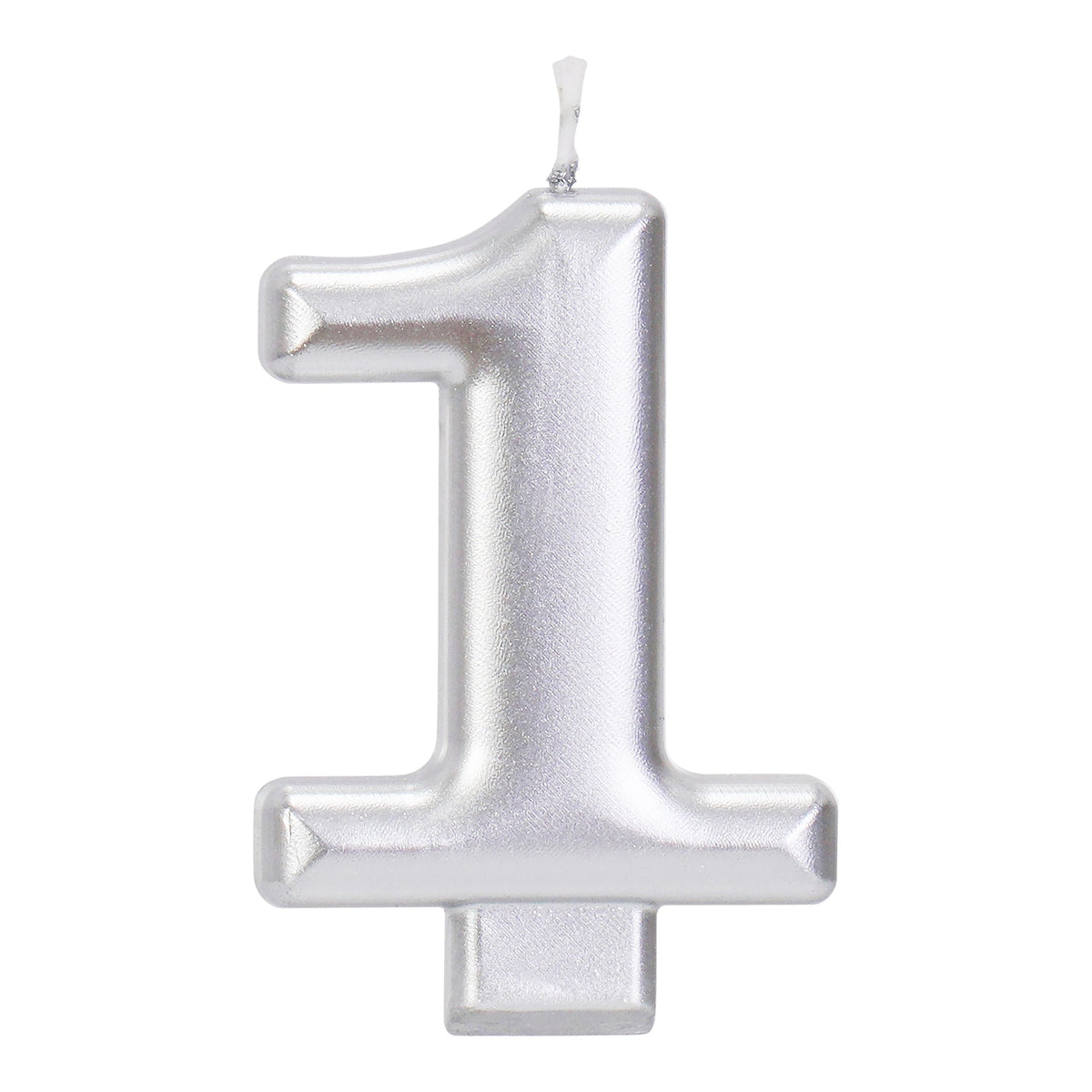 Silver 3.25 inch Number 1 Candle 1ct