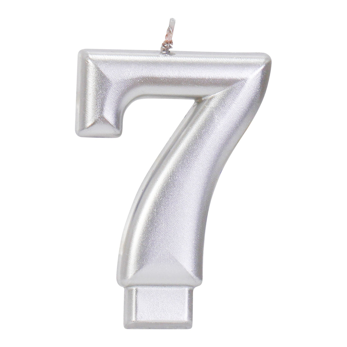 Silver 3.25 inch Number 7 Candle 1ct