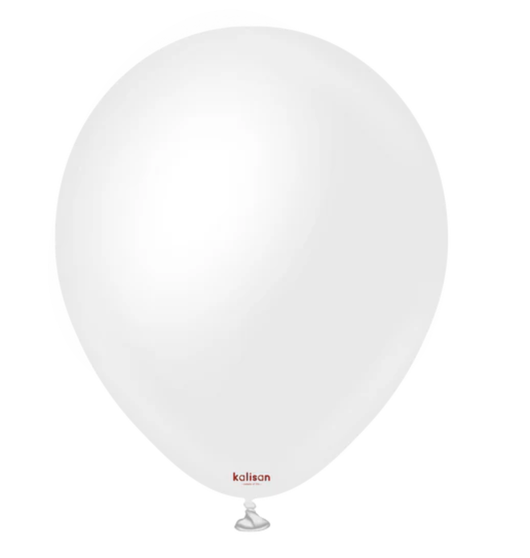 11 inch Kalisan Opaque Satin Snow White 50ct