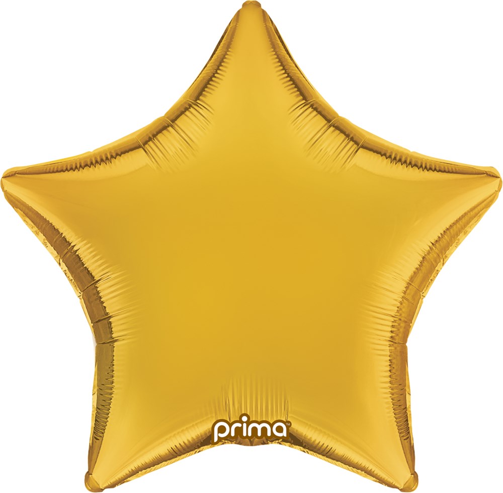 18-inch gold foil balloon shaped like a star with smooth, shiny surface.